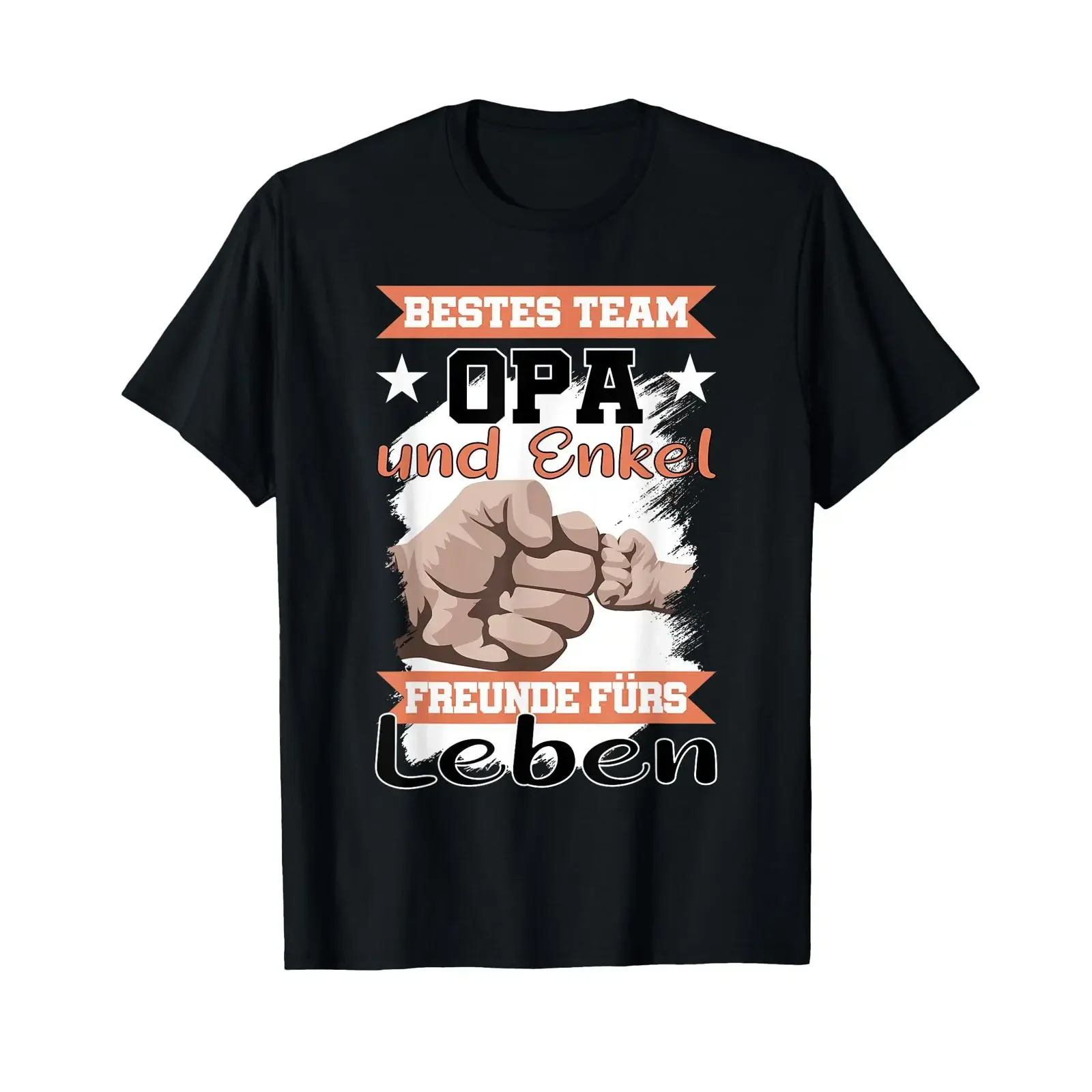 T shirt with German text Best grandpa and grandchild partner Language vintage Washed Unisex Versatile streetwear Breathable