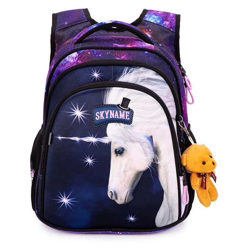 Orthopedic School Bags Unicorn New Waterproof Kids Backpacks Children Book Bag Primary 1-3 Grade Students Shoulder Backpack