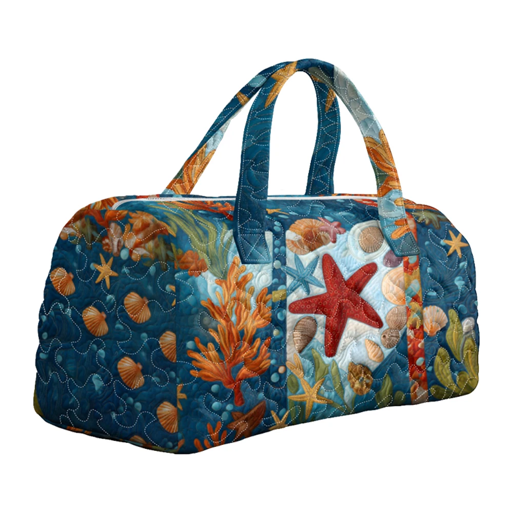 

Сумка-тоут для путешествий GF 3D Ocean Patchwork с морскими звездами, стеганая дорожная сумка-даффл 2026, сумка для автопутешествий, мужская и женская сумка для выходных
