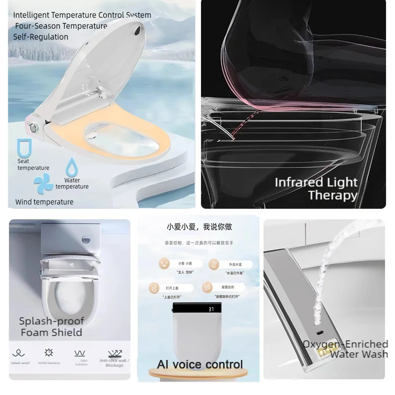 AI صوت المراحيض الذكية غطاء Inodoros Japones WC بيديت المرحاض Inteligente السيارات الوجه تواليت Japonaises الكهربائية AI مقعد المرحاض