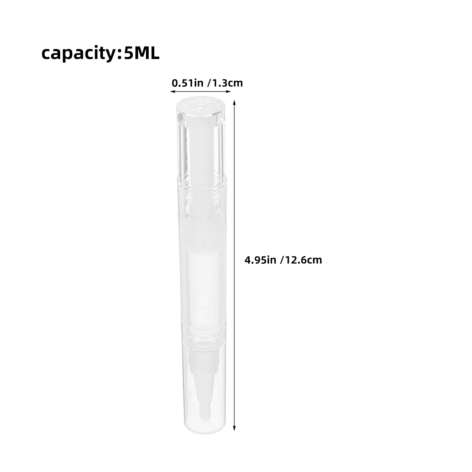 20Pcs Empty Lip Gloss Pen Refillable Twist Dispenser for Nail Oil Cuticle Care Foundation Liquid Makeup 5Ml