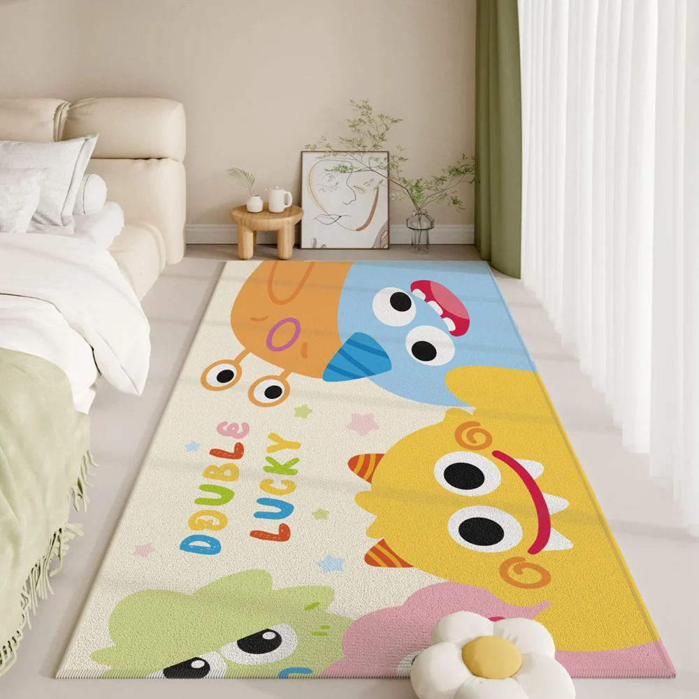 

VIKAMA Cartoon Cute Loop-pile Carpet Living Room Bedroom Children's Bedroom Bedside Rug Baby Crawling Floor Mat Home Decoration