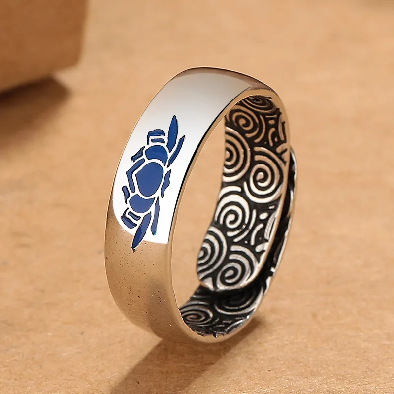 خاتم الطاووس خمر البساطة موضة رائعة مجوهرات نسائية مفتوحة قابل للتعديل خواتم مجوهرات اكسسوارات حفل زفاف هدية #4