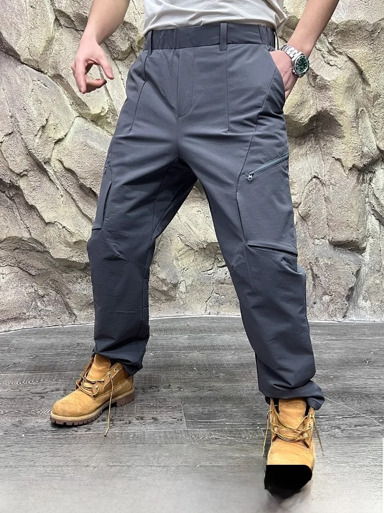 

Busin Sle Men's down Pants Outdoor Tee-Proof Straight Leg Autumn Winter Warm Casual Workwear Trousers Basic Color