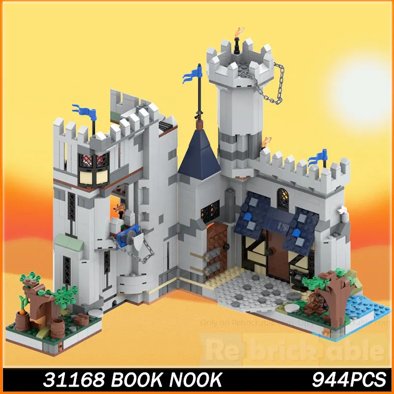 

MOC Building Block Medieval Book Nook Architecture Model Brick Particle Creative Educationve Education Christmas Gift 944PCS