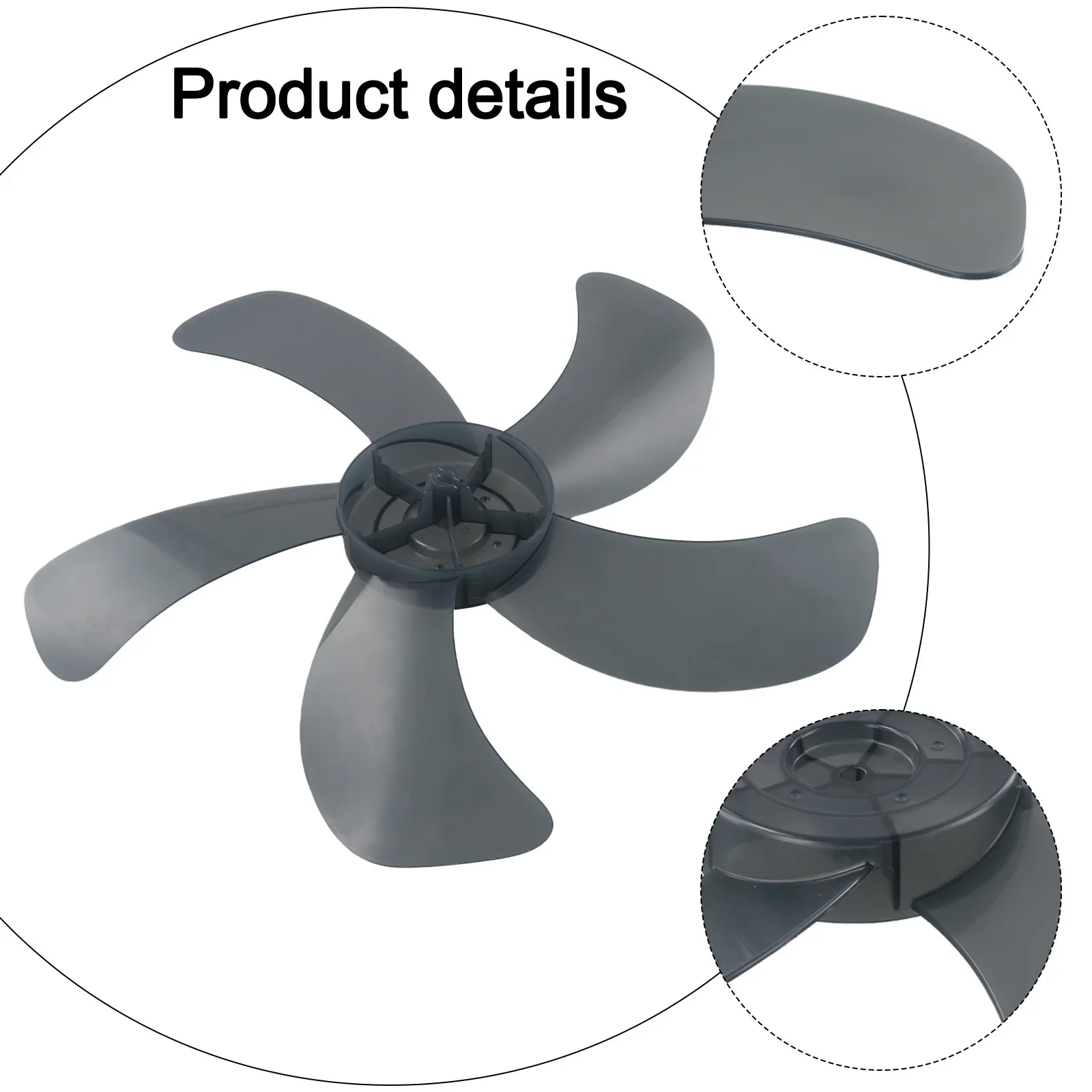 16 Inch Household Plastic Fan Blade Five Leaves With Nut Cover For Pedestal Standing Pedestal Fan Blades Accessories