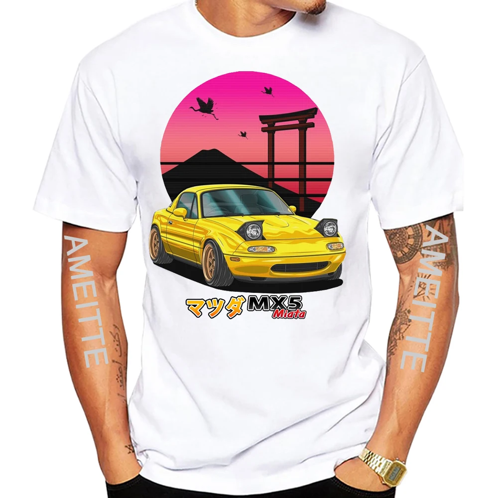 Legend JDM MX-5 MIATA Eunos Roadster NB 1990 Retro T-Shirt Unisex Men Short Sleeve Hip Hop Boy Sport Tops Japan Car Fan Tees Man