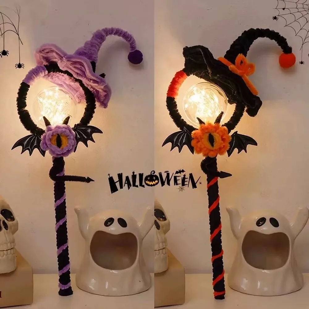 Multicolor DIY Halloween Magic Wand Bendable Handmade Handmake Magic Wand Kit DIY Assembly with Light String Fairy Stick