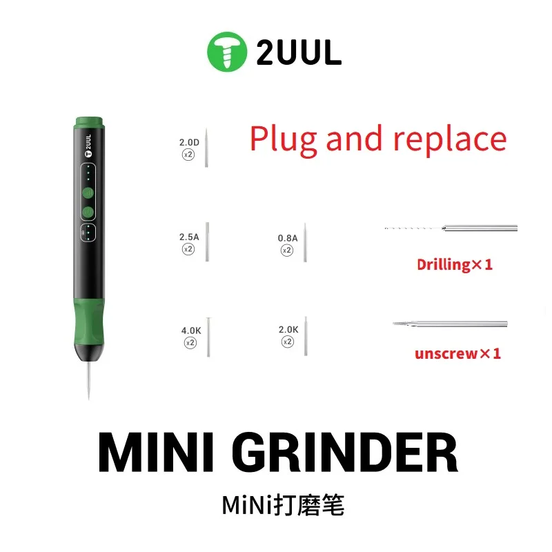 2UUL DA86 MINI GRINDER Cordless Rotary Tool U8 Drill Easy to Operate Auto-Remembers Last Gear for Mobile Motherboard Kits