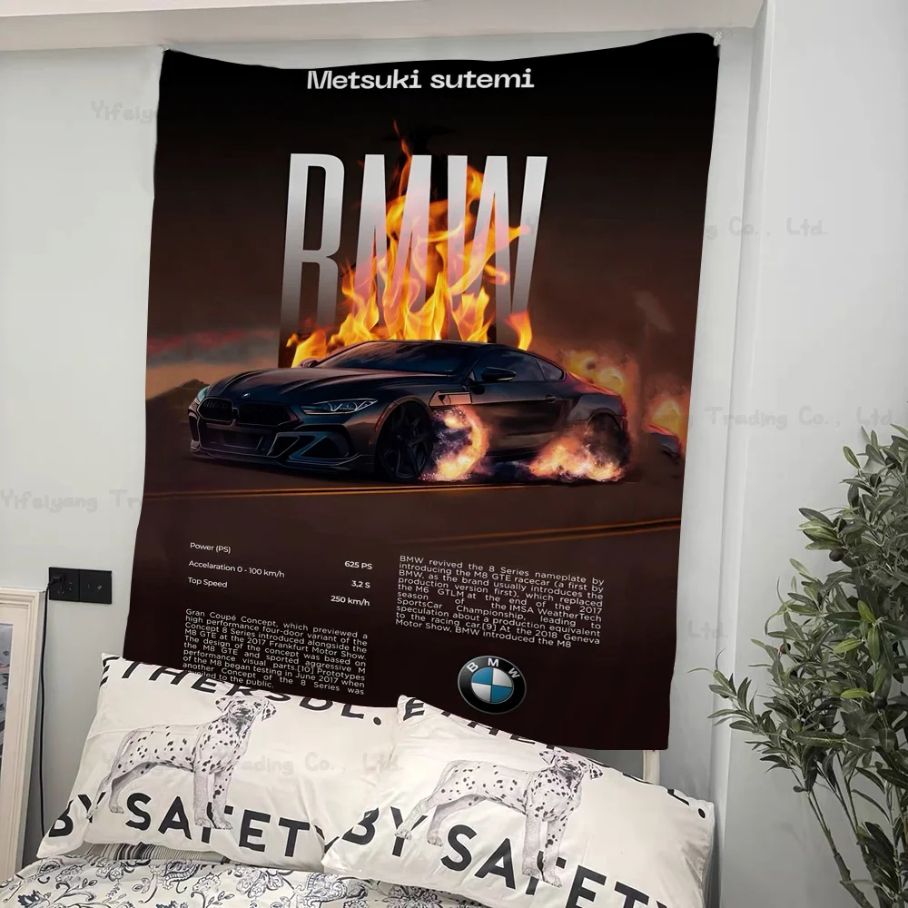 

Car B-BMW Cartoon Tapestry Art Science Fiction Room Home Decor Wall Hanging Sheets