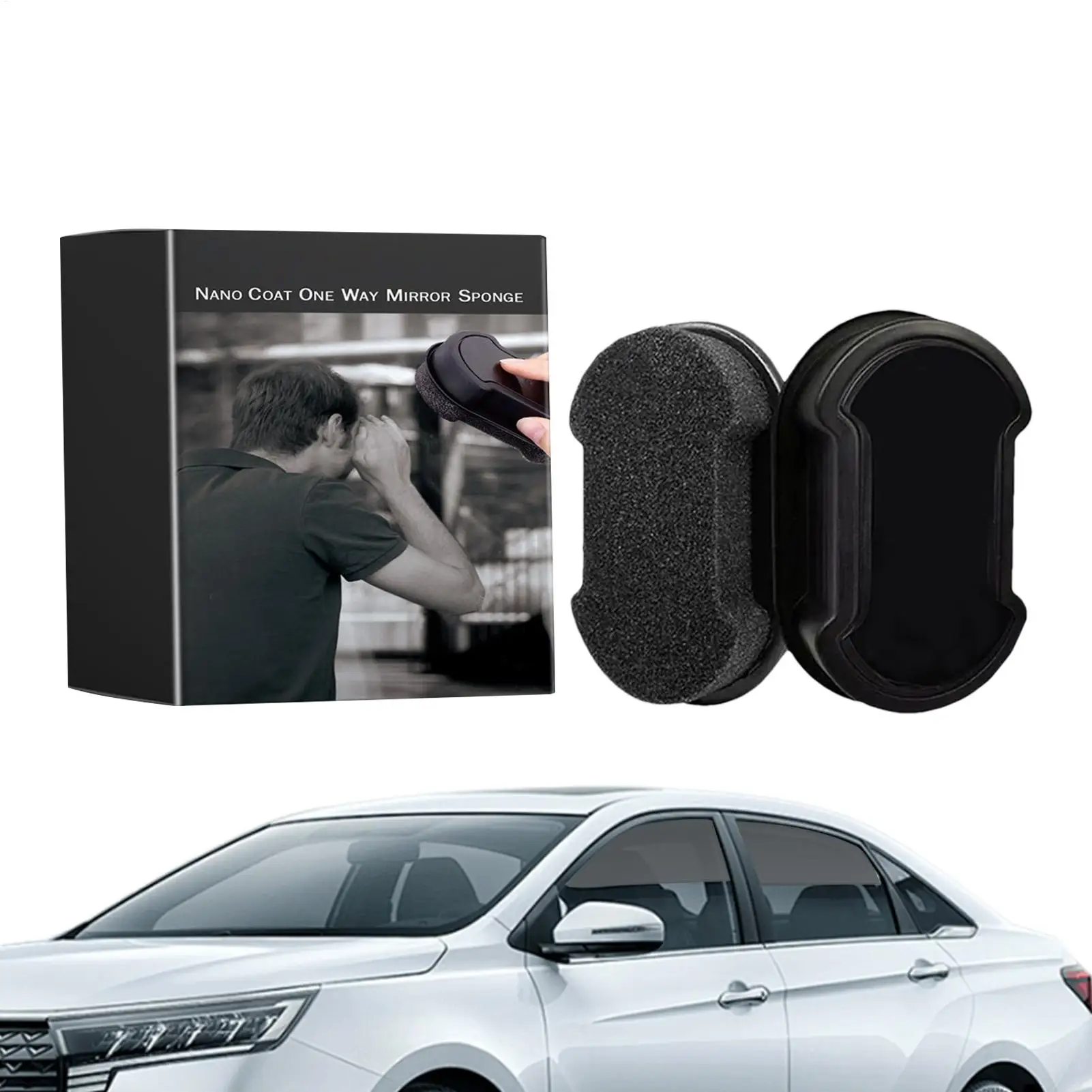 Anti-Peeping Window Cleaning Sponge, Dual-Use Car Windshield & Shower Door Cleaner for Home Office Auto Care