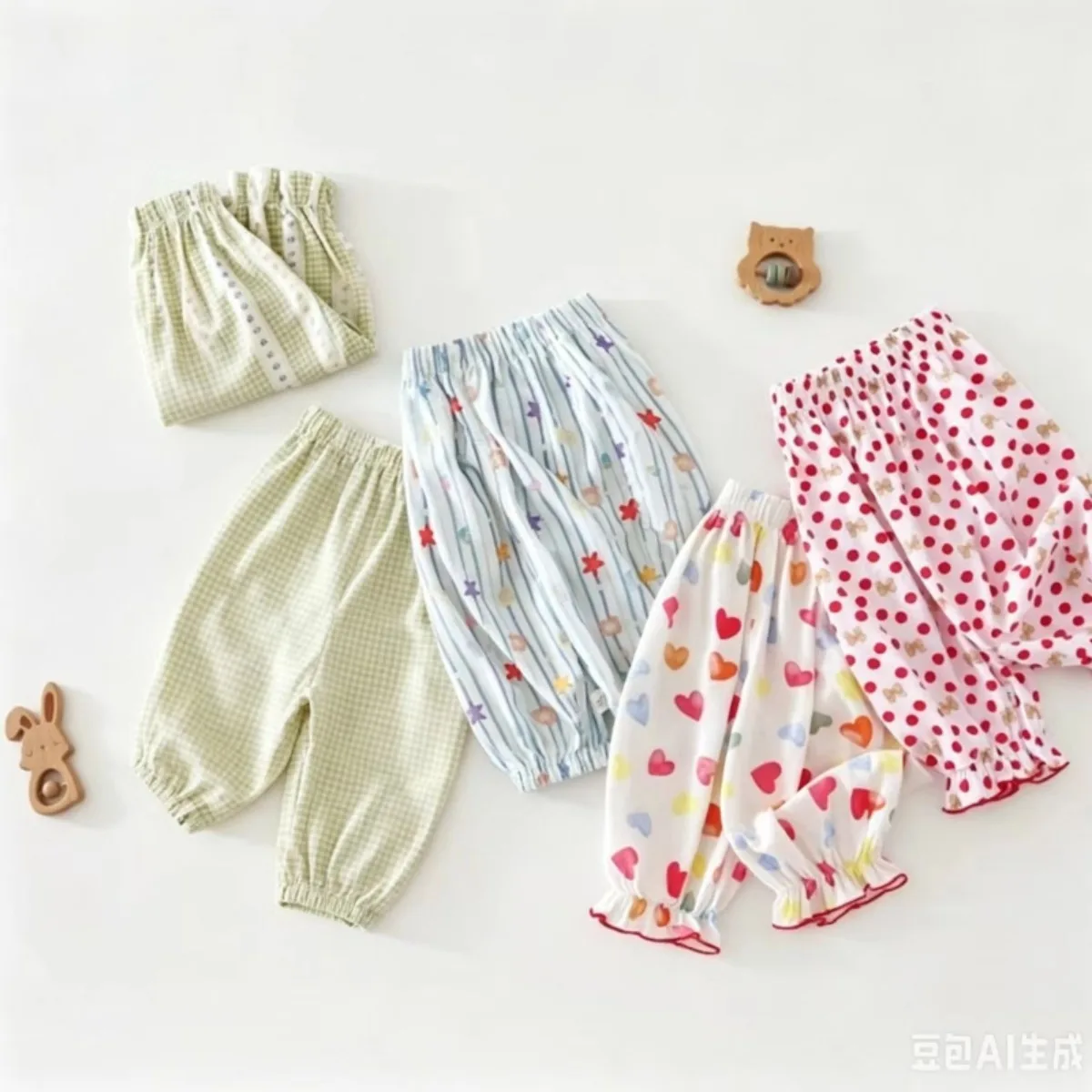 Physical Anti-mosquito Baby Pants Two-Way Crotch Soft Viscose Trousers Breathable Summer Harem Pants for Newborn Infant 7M-4Y