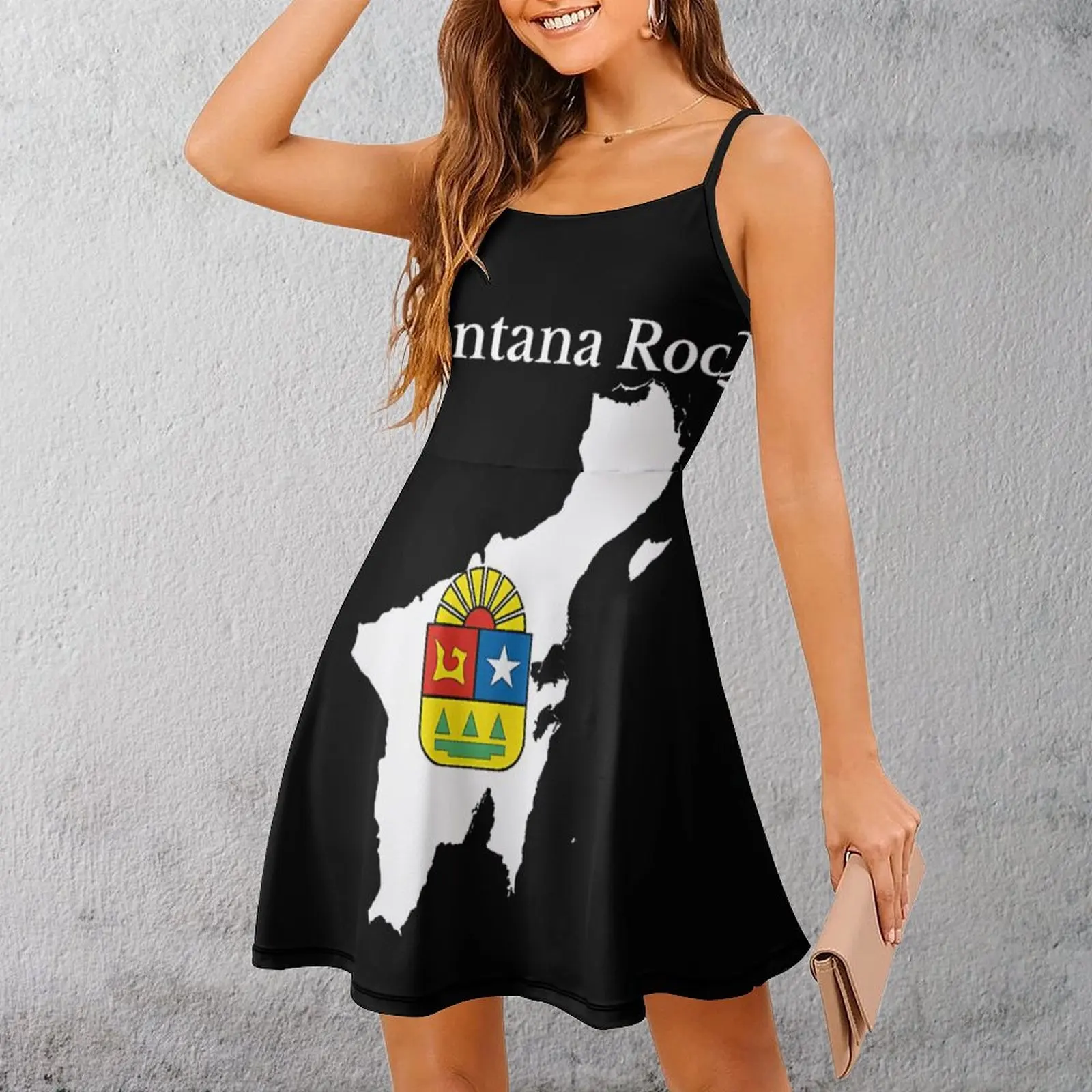 Quintana Roo State Map Sling Dress para as Mulheres, Cute Sexy Gown, Férias Nerd Vestidos, Flag Gown