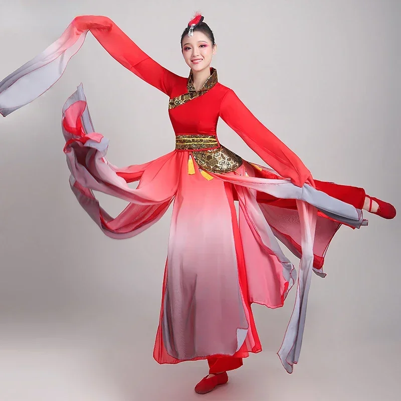 Chinese Style Hanfu Classical Yangko Clothing Female Fan Dance National Performance Waist Drum Suit Traditional Yangko Dance