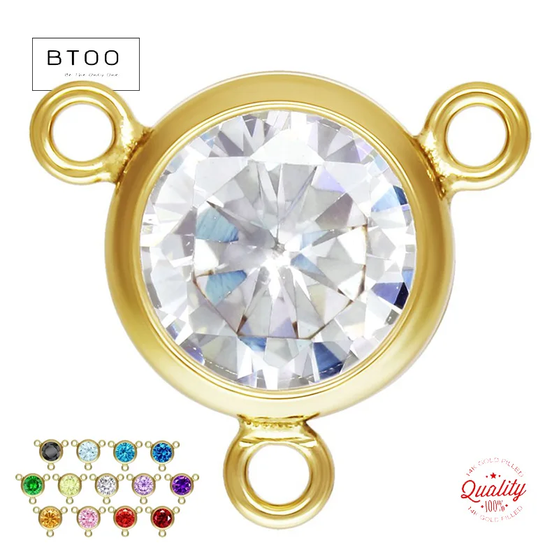 

Соединители CZ, разъем безеля, 14-каратный позолоченный разъем для камня, 14-каратное золото, Y-образное ожерелье, браслет, кулон, 6 мм