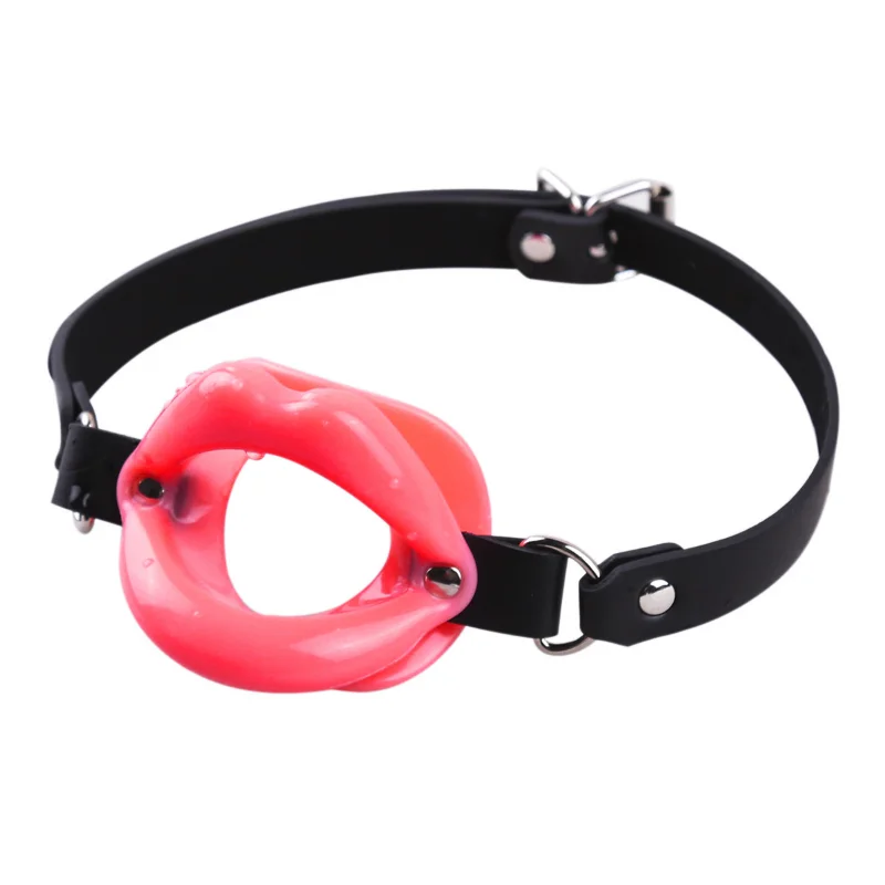 Fancy PU Leather Soft Silicone Open Mouth Gag Oral Fixation Restraint Harness Strap Slave BDSM Bondage Erotic Toy Sex Toy Couple