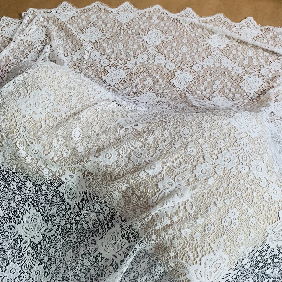 1Piece=3 Meters Long, Width(Height) 1.5 Meters 2023 NEW Wedding Dress Lace Fabric Eyelash Lace Panels