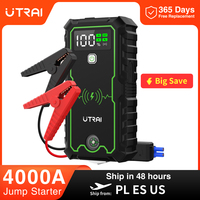 UTRAI Car Jump Starter 4000A Car Battery Starters 16000mAh Portable Power Bank 10W Wireless Charging Propulsion Booster For Car