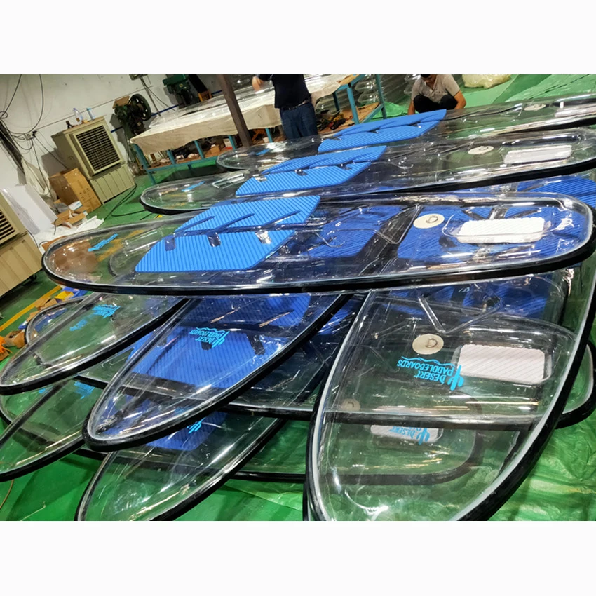 Hot Sale Transparent SUP Paddle Board  See Through Clear Ocean Sup Pc Stand up Paddle Board Water Sports