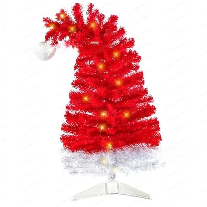 

Christmas party, holiday celebration, red and white two-color elbow, crooked neck, Christmas tree scene, decorative supplies