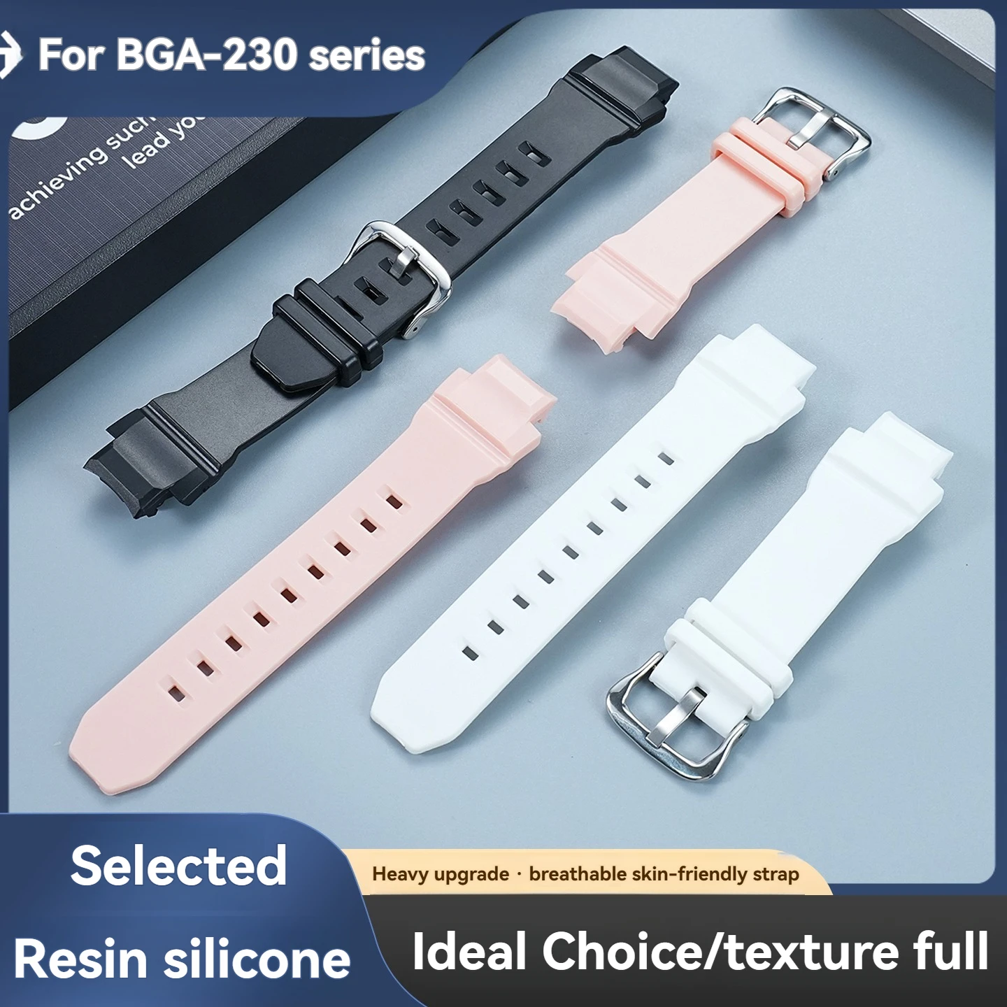 

For 5508 Casio BGA-230/bga230 silicone watch strap BGA-2300/bga2300 BABY-G women's watch chain 5464 watch accessories 16mm