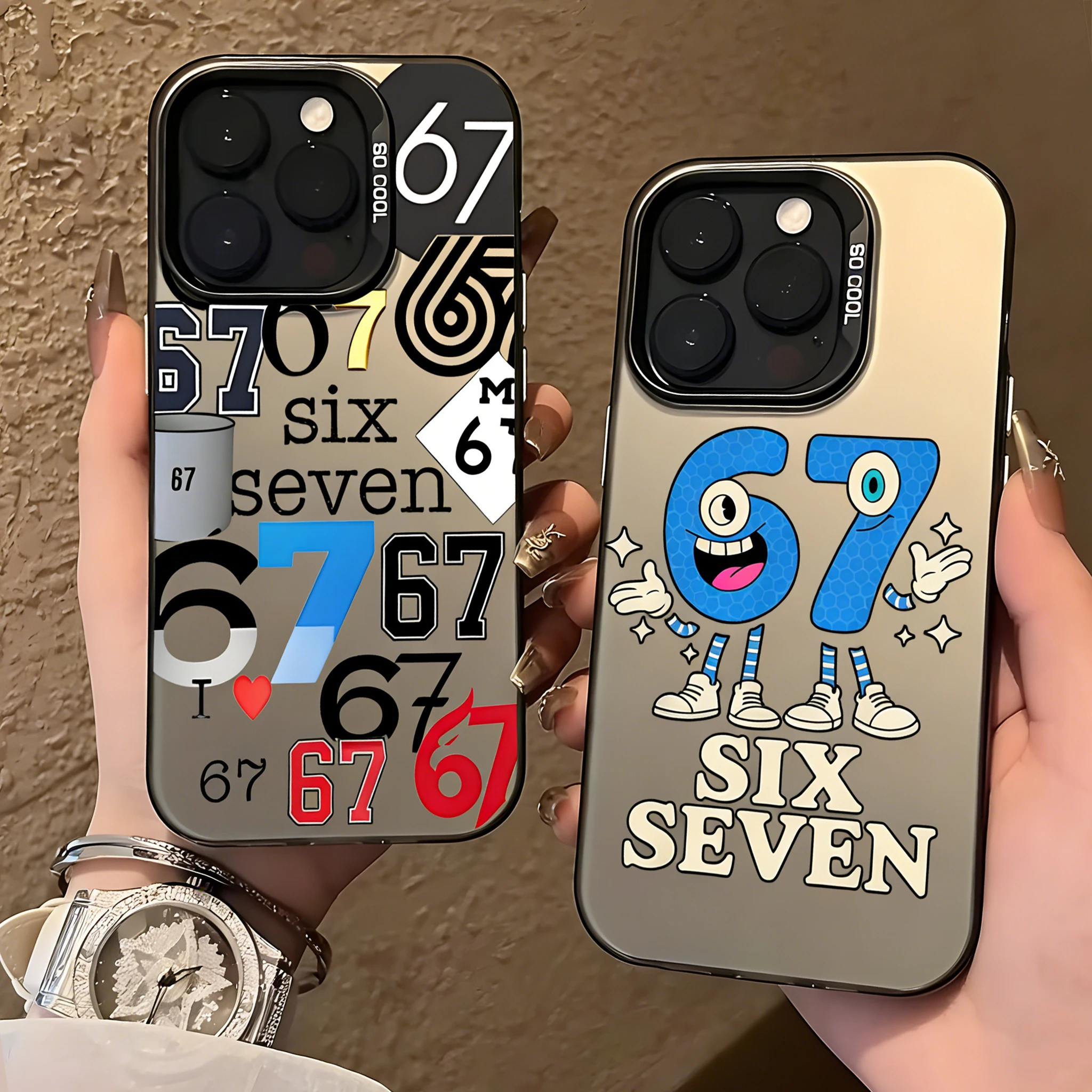 

Luxury Six Seven 67 Phone Case For iPhone 17 16e 16 15 14 13 12 11 mini Pro Max X XR XSMAX 8 7 Air Plus Anti Fall Back Cover