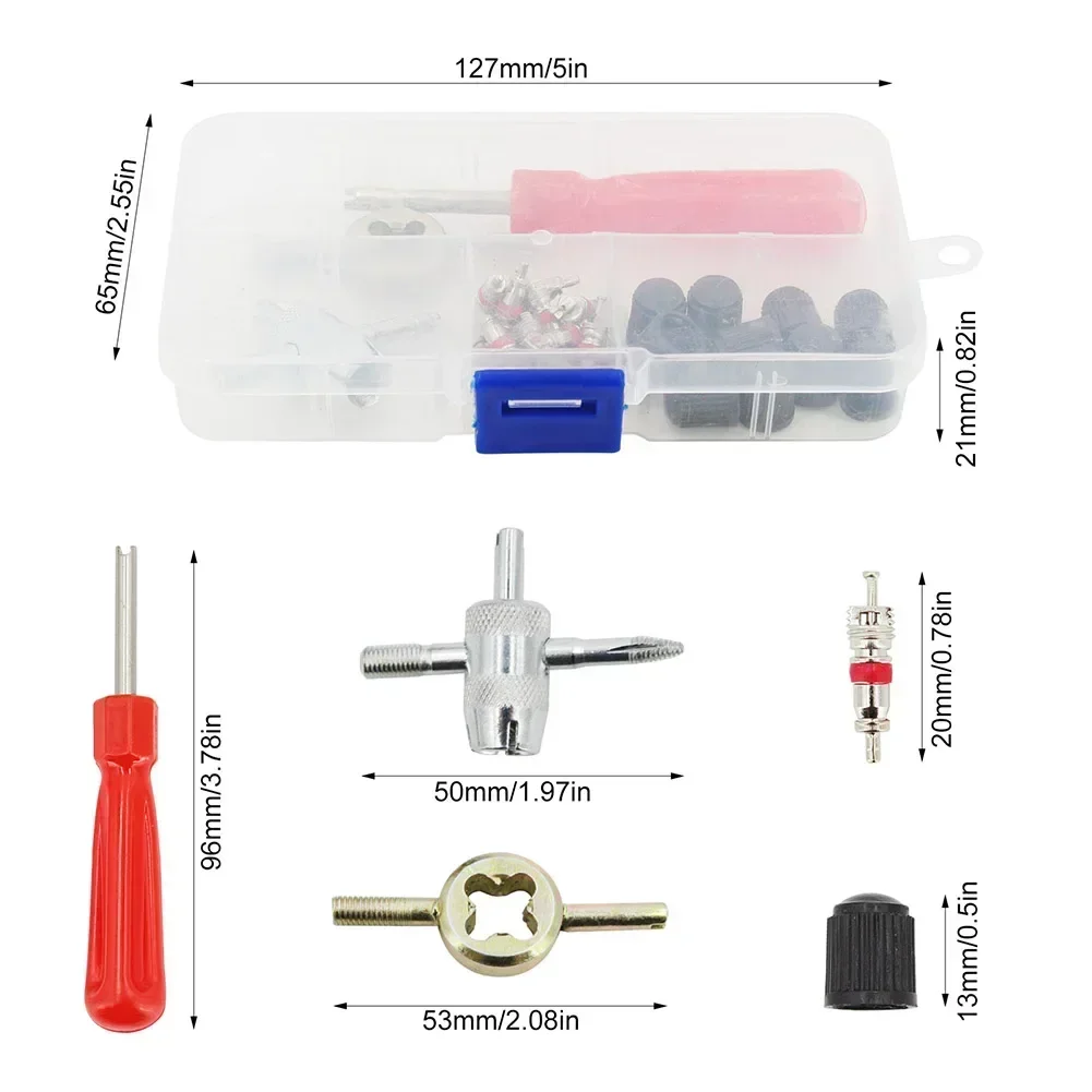 33pcs Bicycle Slot Handle Tire Screwdriver Car Tire Valve Core Disassembly Tool For Tire Repair And Installation Tool Car Parts