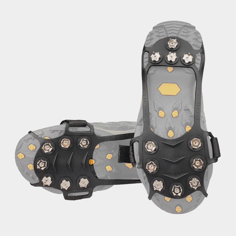 

Ice Grippers Anti Slip Crampons Ice Cleats Traction Covers Black Lightweight Flexible Suitable Shoe Size Excellent