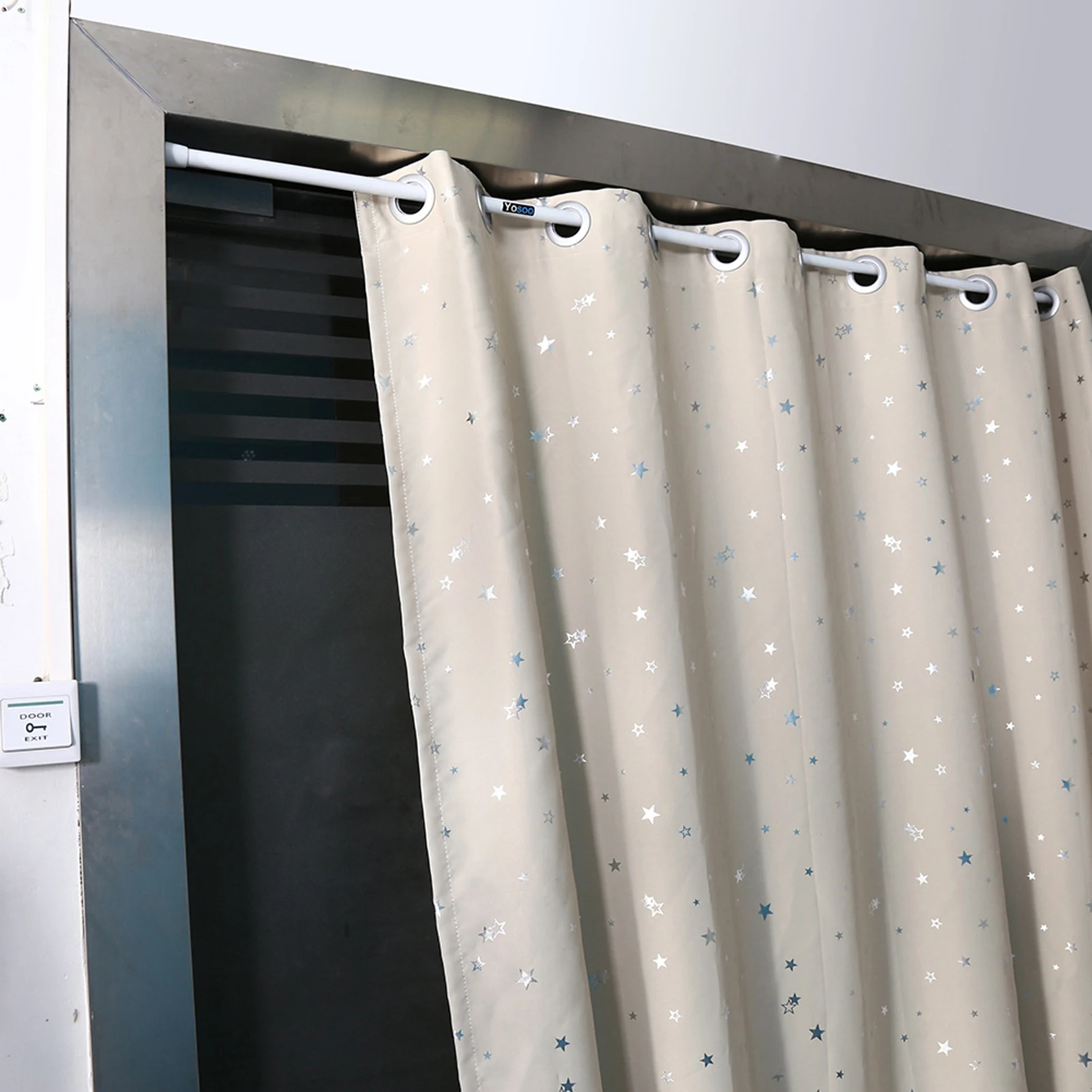 Bathroom Curtain Rail Extendable Spring Telescopic Shower Bathroom Window Curtain Rail Loaded Pole Rod 105‑190cm Curtain Rod view 2