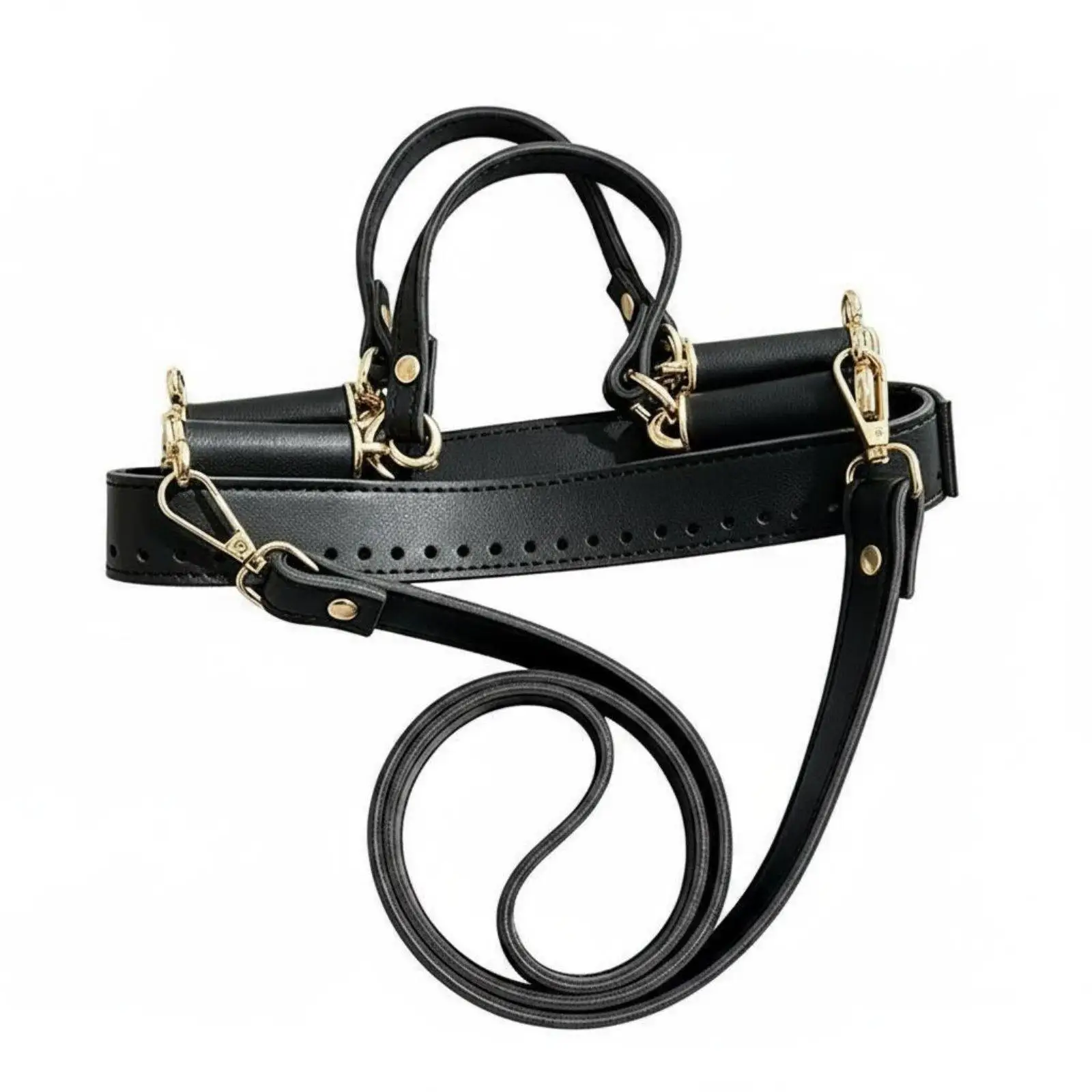 Handwoven Shoulder Strap Adjustable Woven Handle Set Straw Bag Replacement for Top Handle Bag DIY Accessories