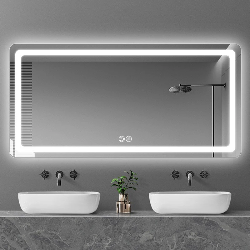 Smart MirrorSmart LED Illuminated Touch Switch Bath Mirror Aluminum Alloy Frame Glass Lenses Salon Bathroom Living Room Apartmen