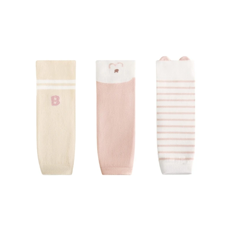 N80C 3Pairs Soft Kids Leg Covers Floor Slip Prevention Thin Elastic Fabric Leg Warmer