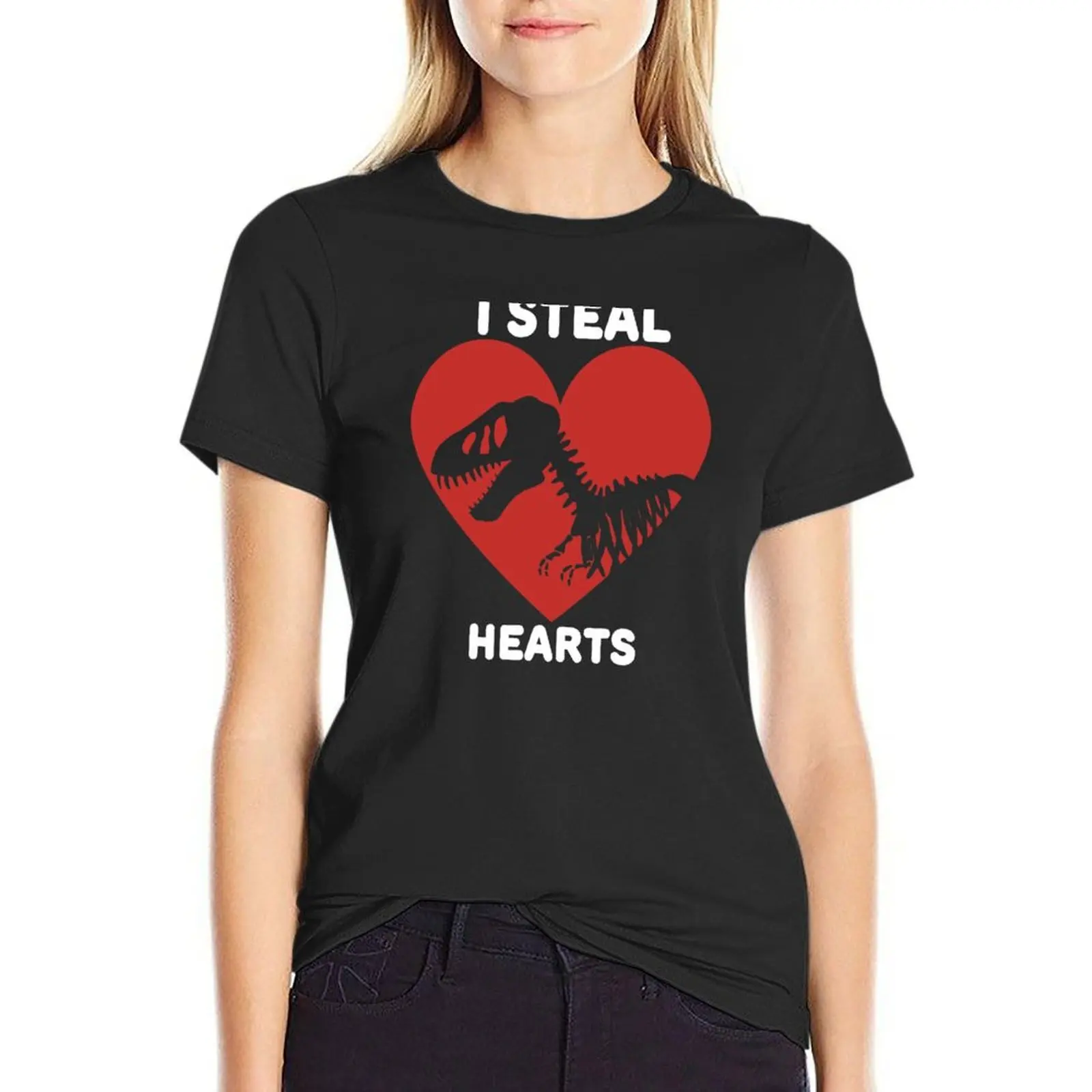 

I Steal Hearts Valentine's Day Gift T-Shirt kawaii clothes heavyweights tees Blouse black t shirts for Women