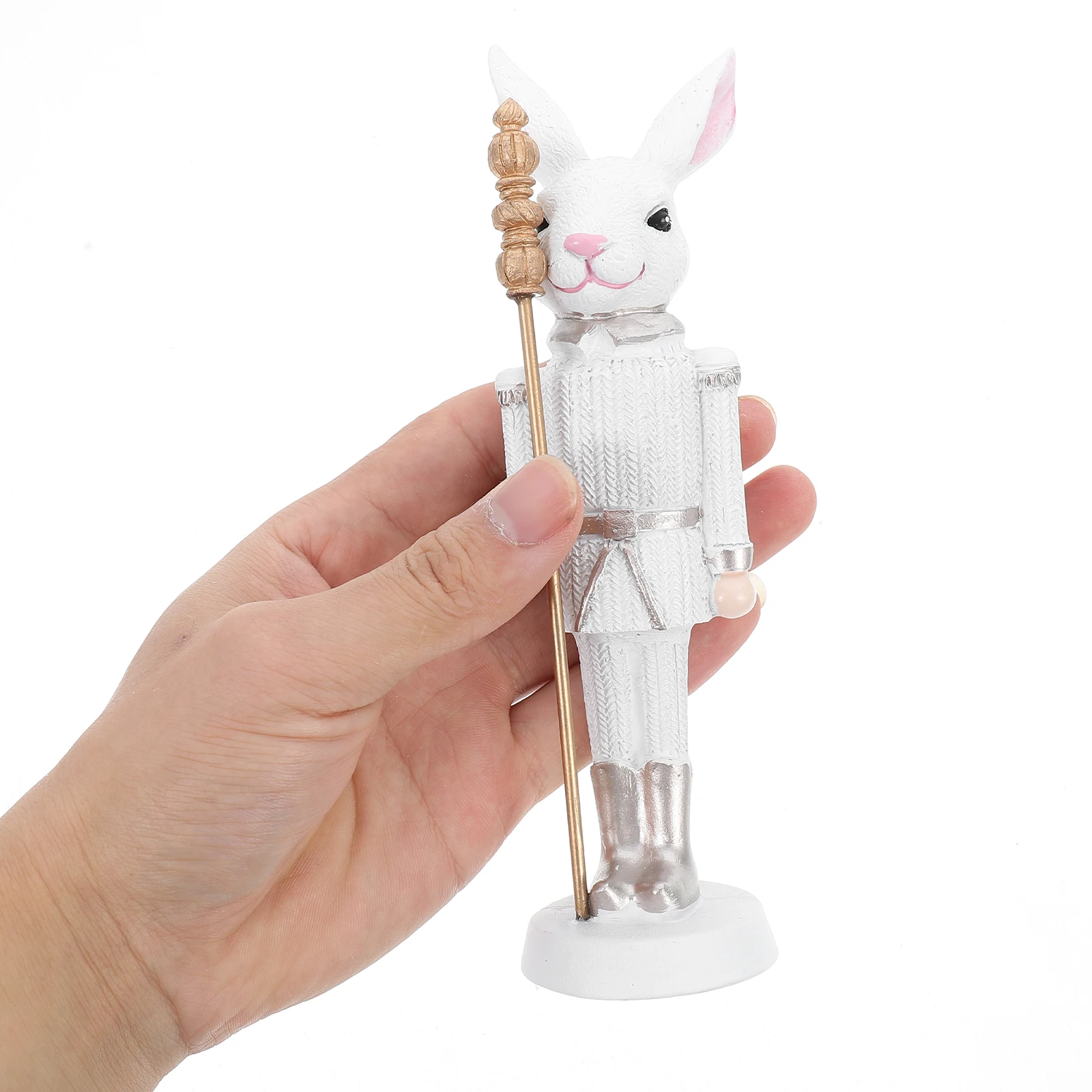 

Cute Resin Easter Bunny Statue Durable Decorative Figure Holiday Ambiance Easter Statue Rabbit Figurine Rabbit Resin Figurine