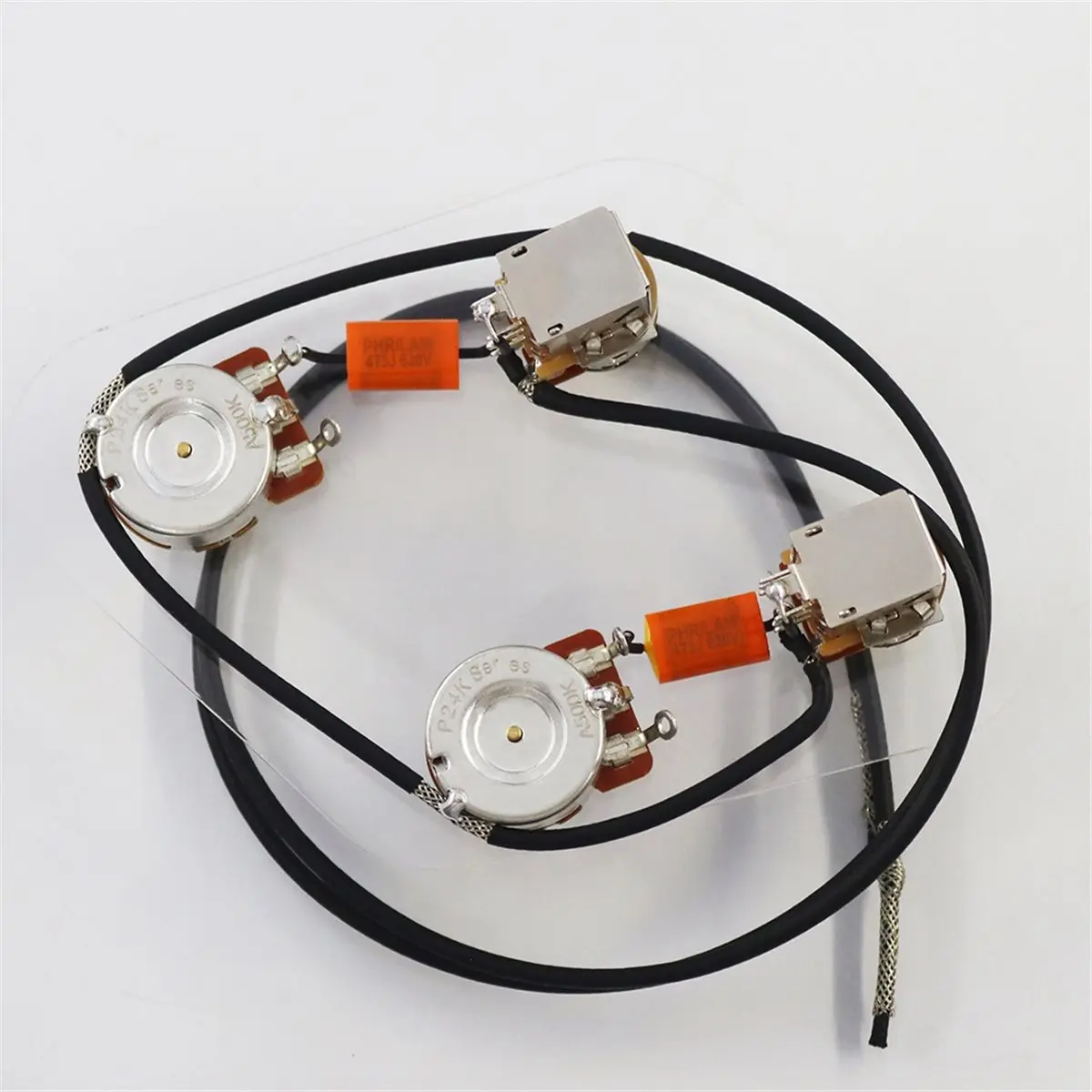 

Новый комплект предустановленной проводки ABVB для LP-гитары, 2T2V, потенциометры 500K и отдельный 3-позиционный переключатель, запасные части