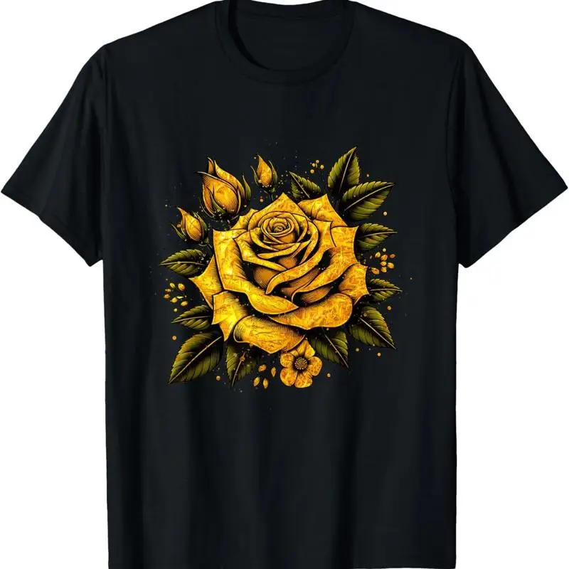 

Yellow Rose Flower In Full Bloom Gardener Botanist Flowers T Shirt