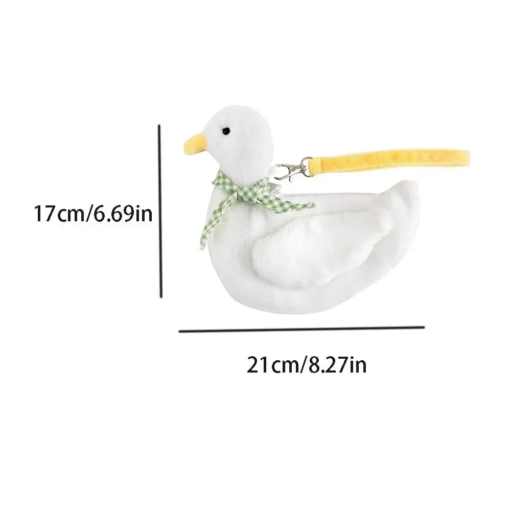 Creative Animal Plush Duck Coin Purse Large Capacity Zipper Animal Handbag With Keychain All-match Cartoon Wrist Bag Shopping