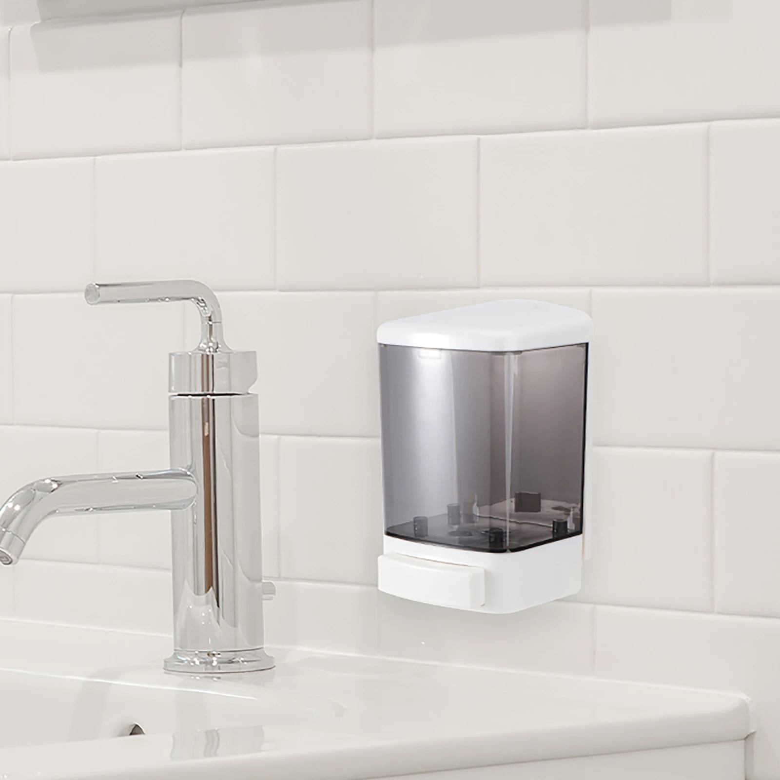 

Wall Mounted Soap Dispenser Single Head for Bathroom Kitchen Liquid Hand Lotion Plastic Manual Hanging Dispenser Environmentally