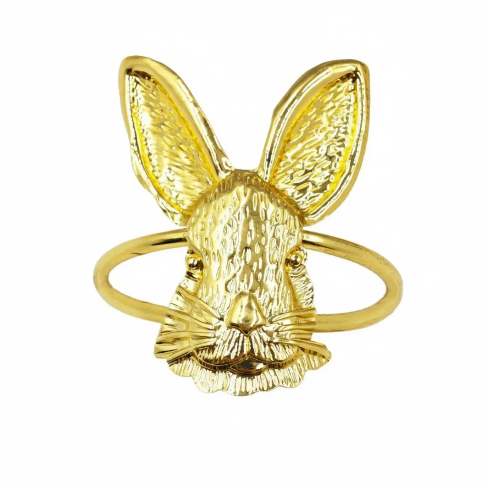 Gold Bunny Head Napkin Buckle for Wedding Party Restaurant Table Setting Elegant Decor