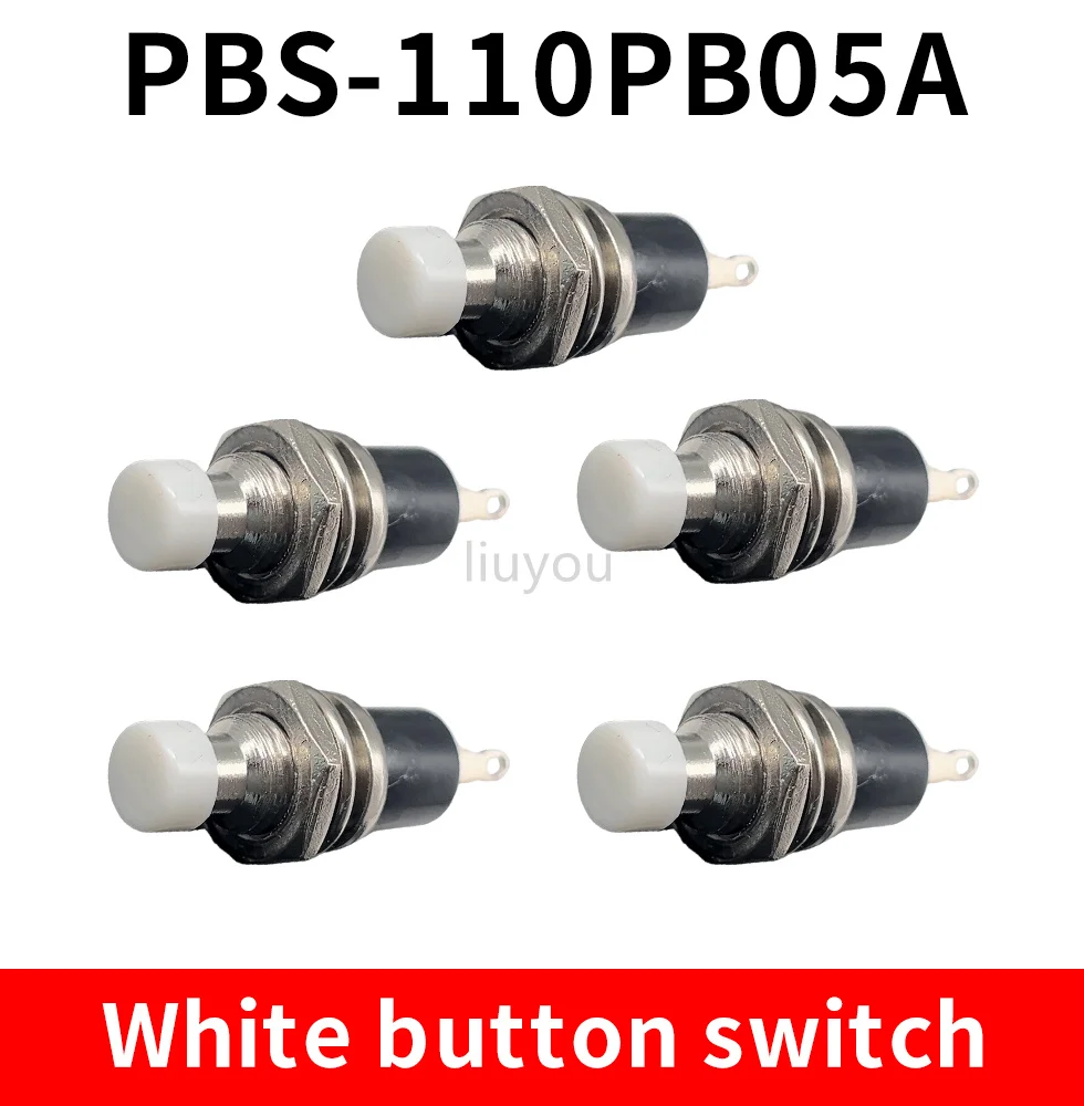 6pcs PBS-110 Mini Momentary Push Button Switch NO/NC 7mm Red Yellow Green Blue Black White