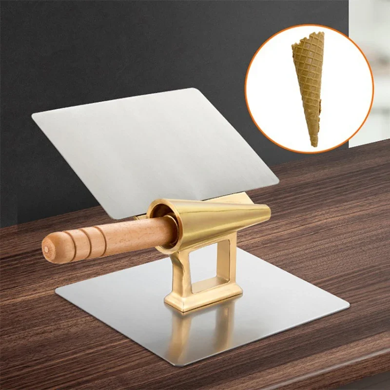 Commercial Bread Making Tools Copper Ice Cream Cone Machine Baking Cones Molds Waffle Cone Maker Roll Krumkake Roller