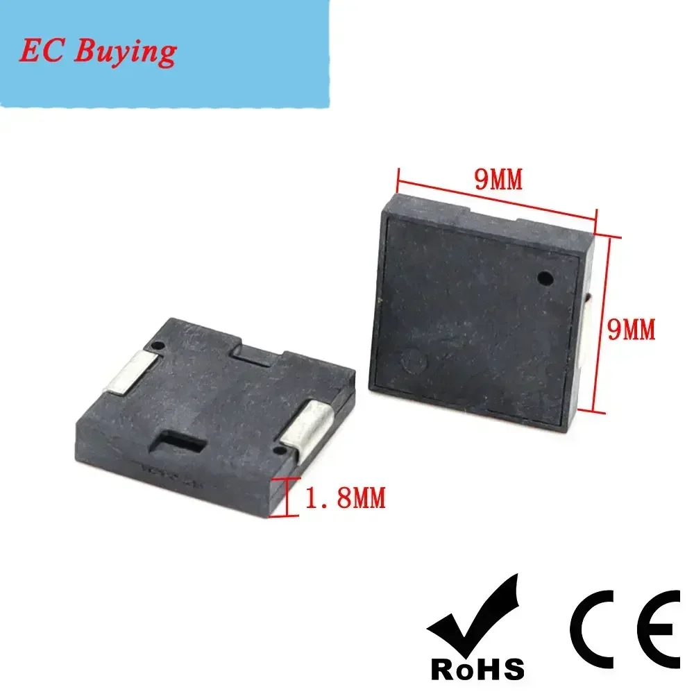 10Pcs/1pc SMD 9018 Buzzer Acoustic Component 9*9*1.8MM 20V SMD Piezoelectric Buzzer For Arduino Electro Kit
