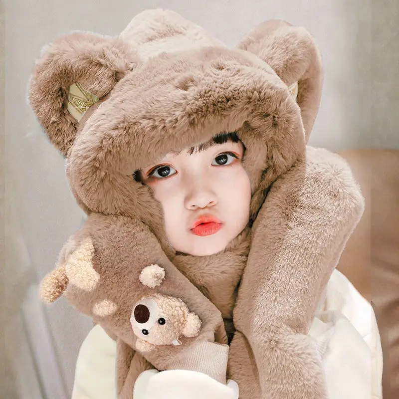 

Children's hats, winter velvet gloves, super thick winter warm hats and scarves for boys and girls