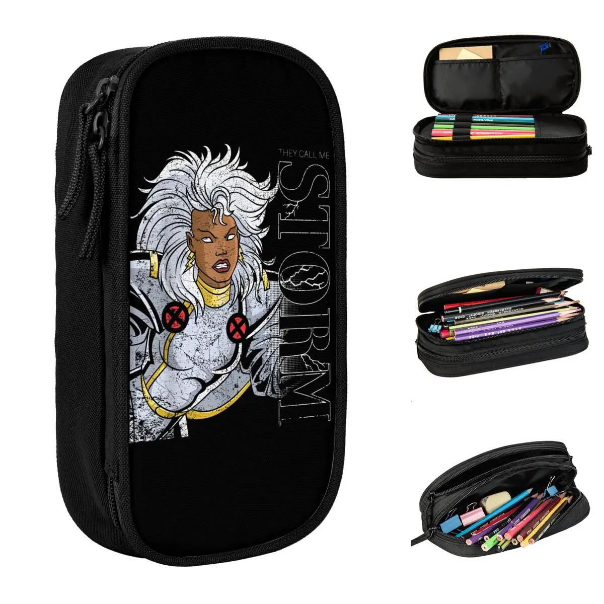 X-Men They Call Me Storm 90s Retro Pencil Cases Cute Pen Holder Bag Girls Boys Large Storage Office Gifts Pencilcases