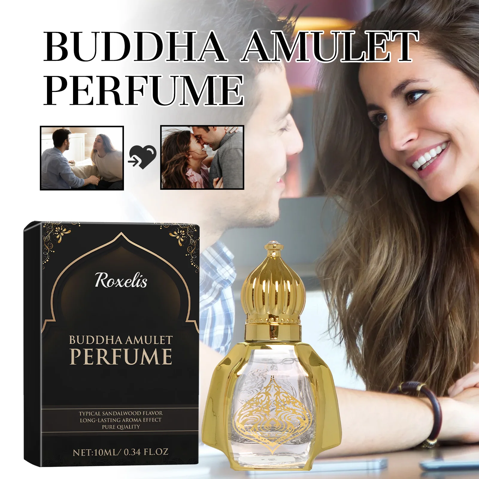 O perfume de sândalo Roxelis pode dar uma fragrância natural, fresca, charmosa e elegante por um longo tempo.