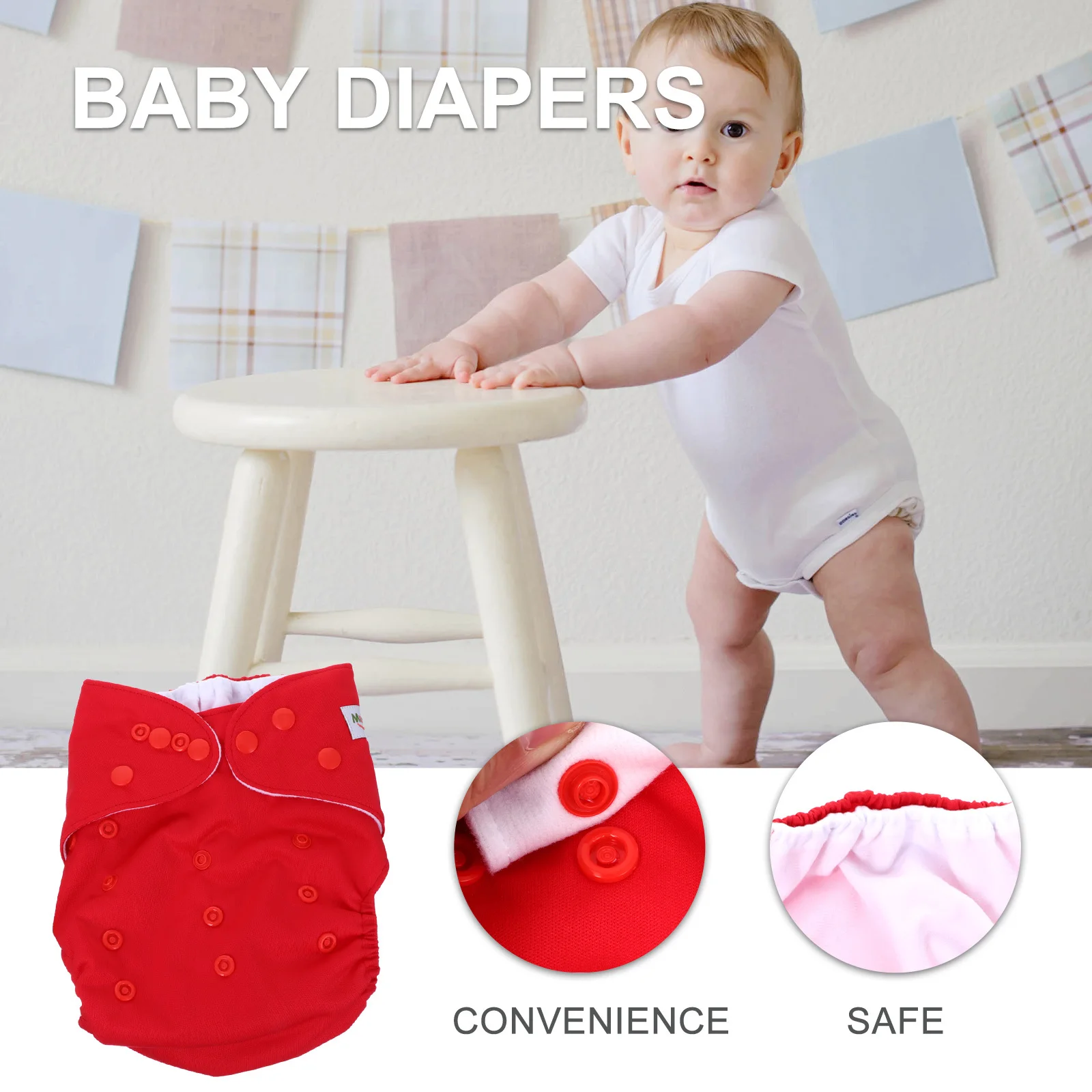 

Твердые тканевые подгузники, дышащие многоразовые тренировочные штаны для малышей, моющиеся, мягкие, хлопковые, герметичные