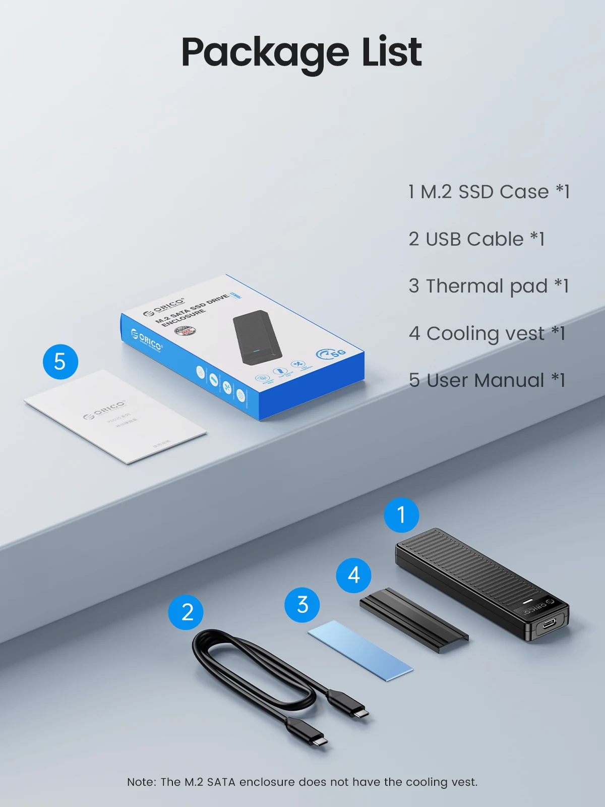 ORICO M.2 NVMe SSD-Gehäuse 10Gbps USB3.2 Gen2 M2 SSD-Gehäuse Box mit Streifendesign für NVMe SATA Werkzeuglos UASP-Unterstützung – Detail 12