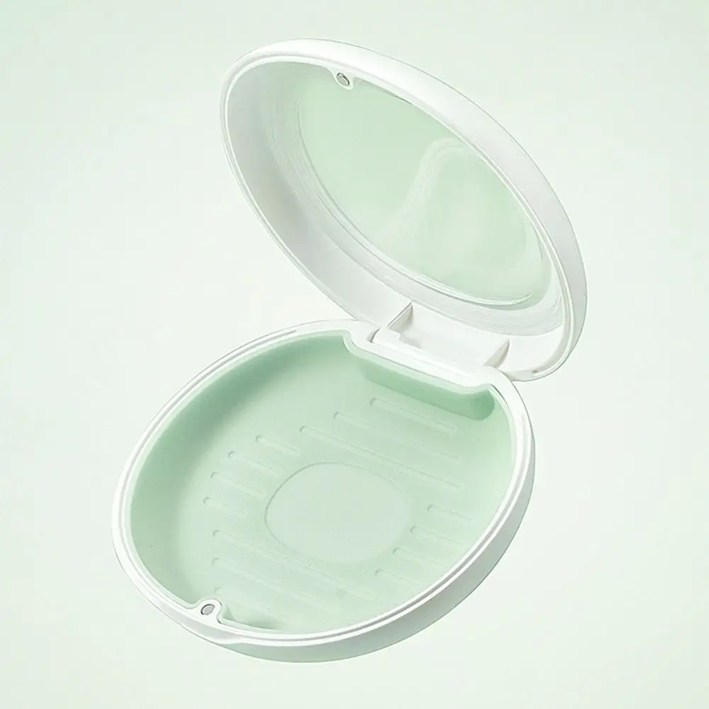 Janela transparente caixa de limpeza de dentes falsos plástico bloqueio magnético retentor titular à prova de vazamento base de silicone caso alinhador de dentes