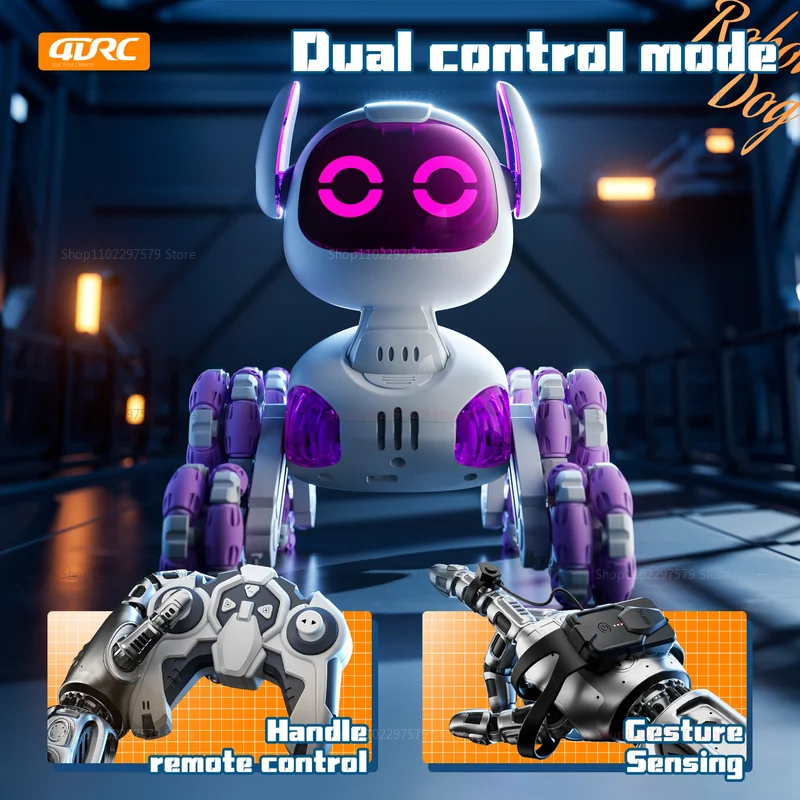 Y9 8WD RC Robot chien jouet avec détection de lumière et tactile musique cascadeur dérive électrique 2.4G télécommande jouet pour animaux de compagnie cadeau pour garçons filles