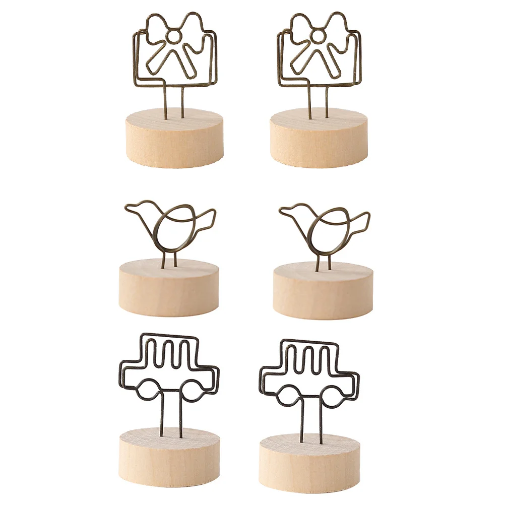 6 stuks fotoclips redelijk ontwerp stabiele basis gemakkelijk te repareren foto's creatieve uitstraling fotohouders bureaugebruik fotoclips